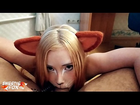 ❤️ Kitsune gbe dick ati pẹlu ni ẹnu rẹ ❤️ Fidio furo